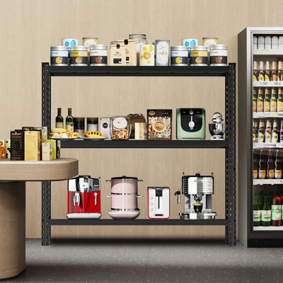 Étagère ajustable robuste de 67 po x 19,7 po x 63 po, acier, noir, idéale pour l'entrepôt, le garage, l'espace de rangement 63 dans les étagères, 3 salles d'outils industrielles, le sous-sol, le magasin d'alimentation, le commercial