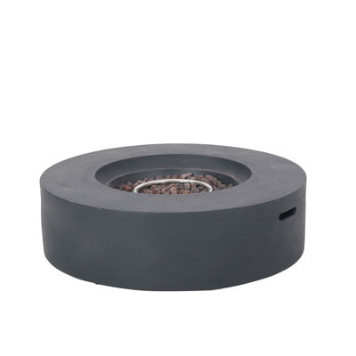 Outdoor 50,000 Btu Round Concrete Propane Fire Pit,Tank Cover Not Included