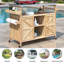 Îlot de cuisine extérieur avec armoire de rangement, plateau en acier inoxydable, support à épices et porte-serviettes-118815880