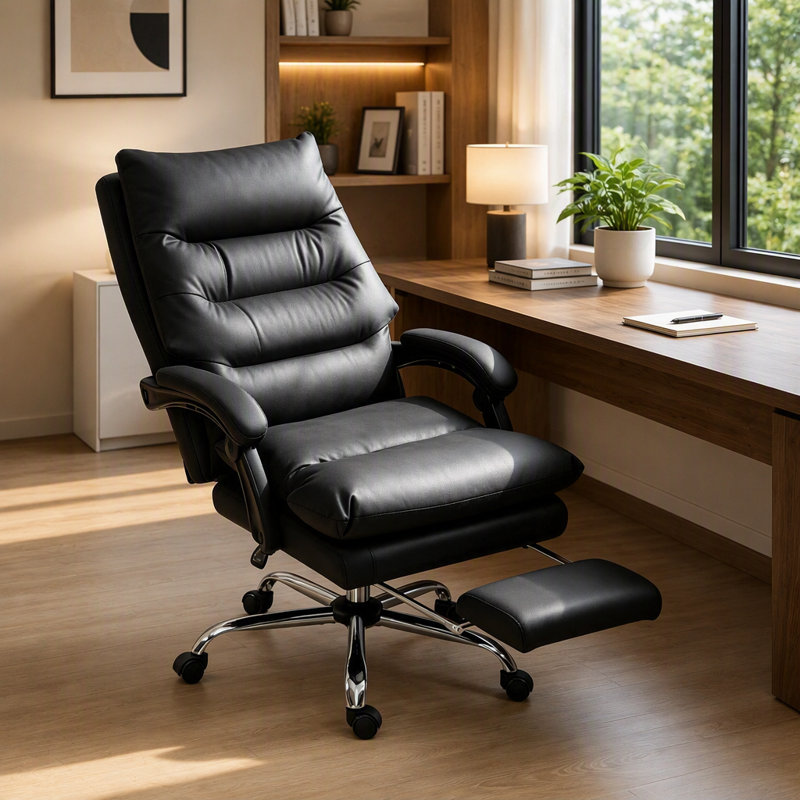 Fauteuil de bureau ergonomique avec repose-pieds massant et inclinable