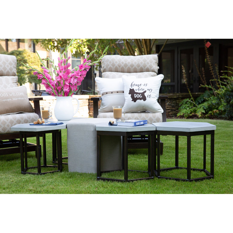 Paxton - Premium Pouf w/ Sunbrella Fabric, Cast Ash Sunbrella® Plainweave