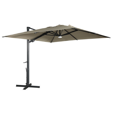 Miye 120'' Lighted Cantilever Umbrella