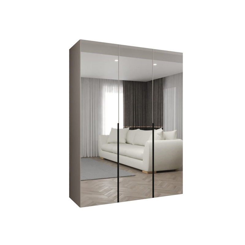 Bia 3 Door Manufactured Wood Wardrobe, Cashmere