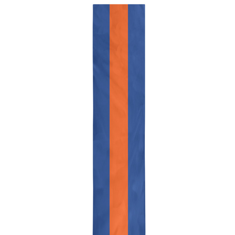 Chemin de table New York, 72 po x 16 po, Bleu royal / orange / bleu royal, Mélange de coton