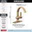 Robinet de salle de bain Albion en or brossé, robinet de lavabo monotrou pour meuble-lavabo, ensemble de drain en métal à poussoir, bronze champagne-99674596