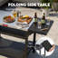 Chariot de table d'extérieur en acier inoxydable avec couvercle l 50 po x P 21,7 po Feasto