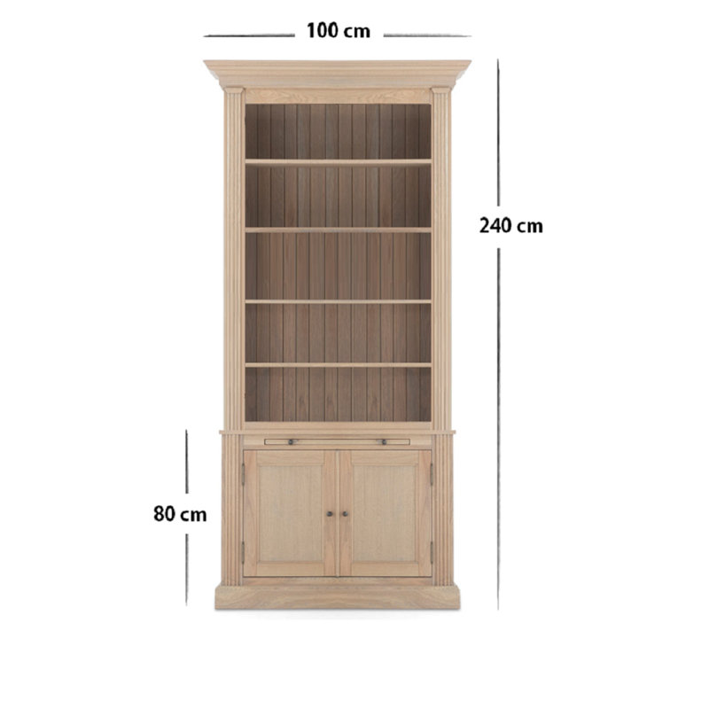 Amedori 609.6 cm H x 254 cm W Library Bookcase