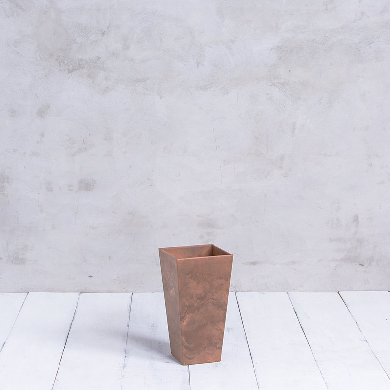 Sewickly Pot Planter, Rust, 19.5" H x 10.25" W x 10.25" D