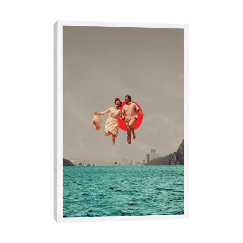 Don't Look Back by Frank Moth - Print on Canvas, 66.04cm H x 45.72cm W x 3.81cm D, White Framed