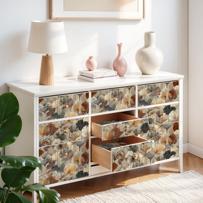 Papier peint auto-adhésif à motif de fougère scandinave à motif géométrique floral auto-adhésif et amovible 24 po x 118 po (60 x 300 cm)