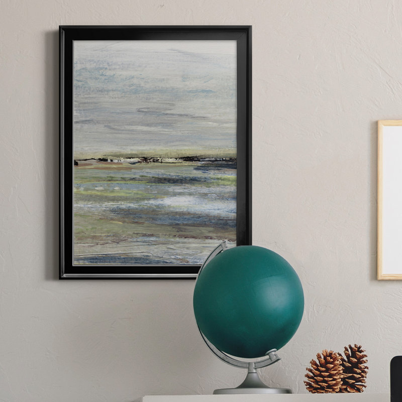 Wetlands I - Peinture sur toile encadrée, Cadre noir, H 30,5 po x l 42,5 po x P 1,5 po