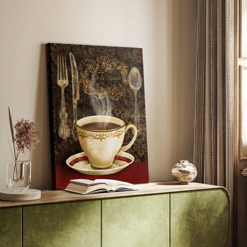 Café Du Marche -Custom Wrapped Gallery Cavas, 12" H x 8" W