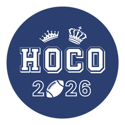 Autocollants HOCO, motif de couronne de football bleu marine et blanc, fête de retour et cadeaux Scrapbook