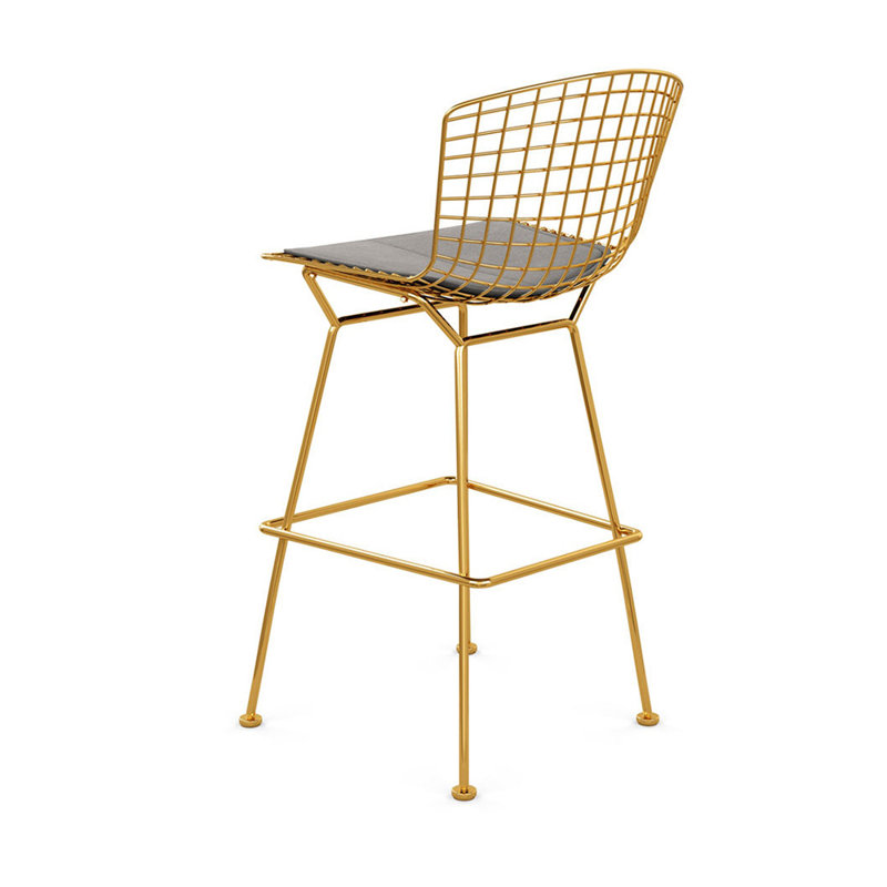 Tabouret de comptoir Bertoia, Noir, Or