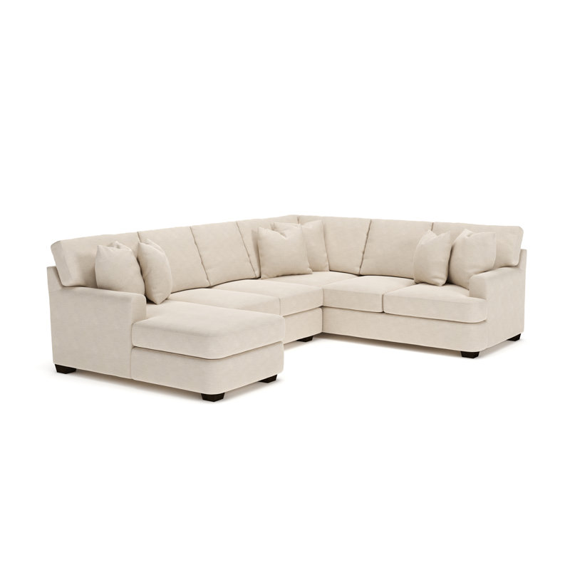 Canapé modulaire de 121 po de largeur Emilio, Accoudoir à gauche (vu de face), Tissu performance crème Indy