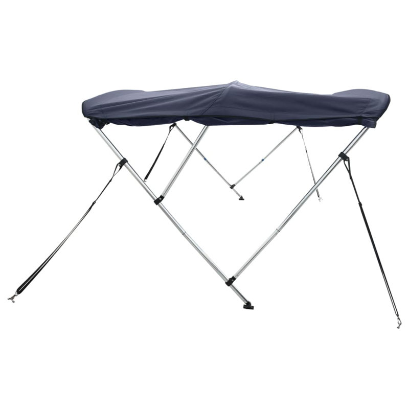 Vidaxl 3-Bow Bimini Top With Sidewalls, Blue, 53.9" H x 72" W x 71.7" D, Without Mesh