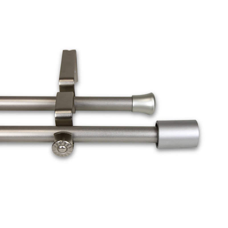 Tringle à rideaux double, 84 po, Nickel satiné