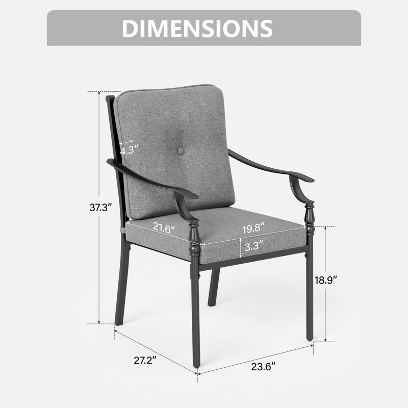 Chaises de salle à manger d'extérieur avec coussins (ensemble de 4)