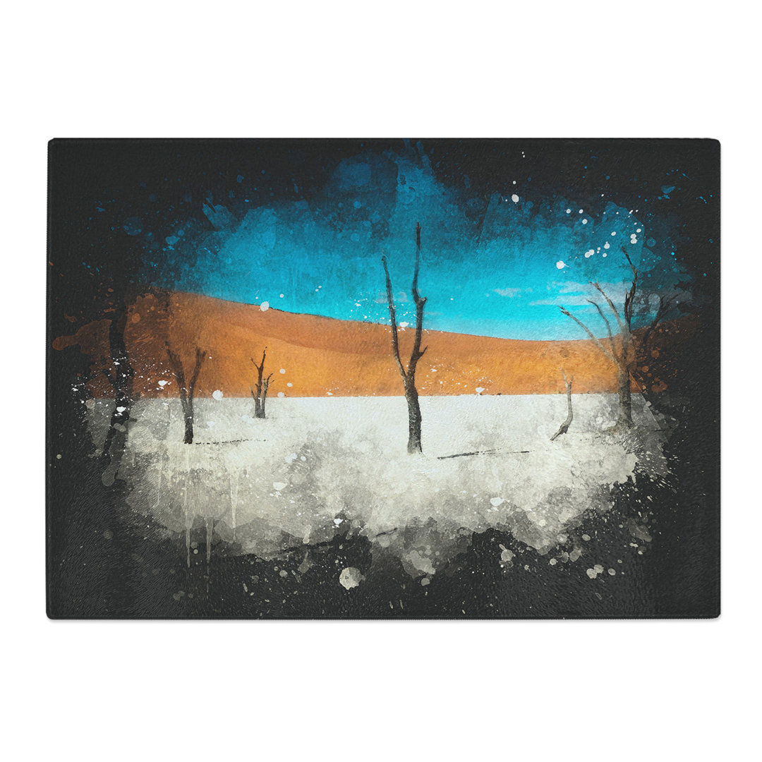 Tempered Glass Trees in Namibia Paint Splash Chopping Board