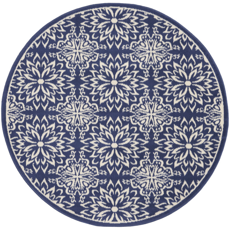 Tapis bleu marine Sheron, Rond 5 pi 3 po