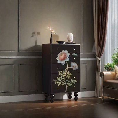 Armoire de rangement décorative en noyer