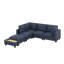 Ensemble de canapé modulaire moderne en chenille en U de 90 po, canapé modulaire avec repose-pieds mobile, table basse avec dispositifs de chargement cachés-779820715