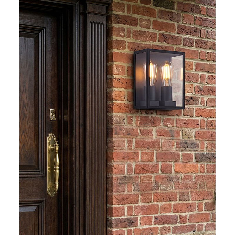 Matte Black 2 - Bulb 9.44cm H Outdoor Flush Mount