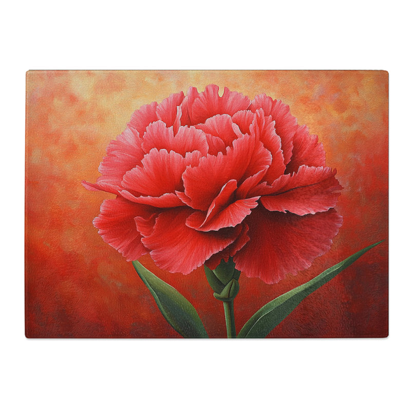Carnation Flower Vol.3  Glass Chopping Board