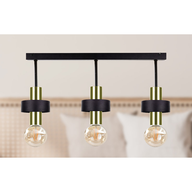 Berndien Semi Flush Mount, Black/Green