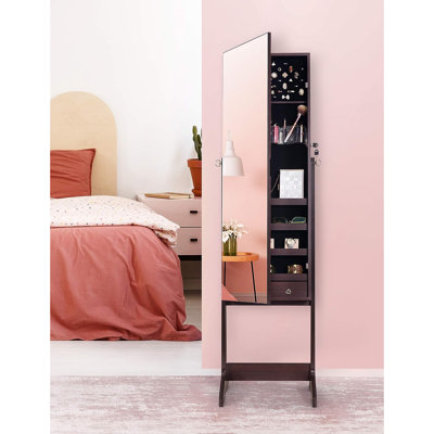 Armoire à bijoux sur pied 16,14 po Michealene