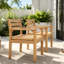 Ensemble de 2 chaises de salle à manger d'extérieur en bois d'acacia avec assises tressées