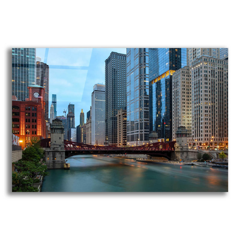 Chicago River par - impression sans cadre, L 16 po x H 12 po x P 0,13 po