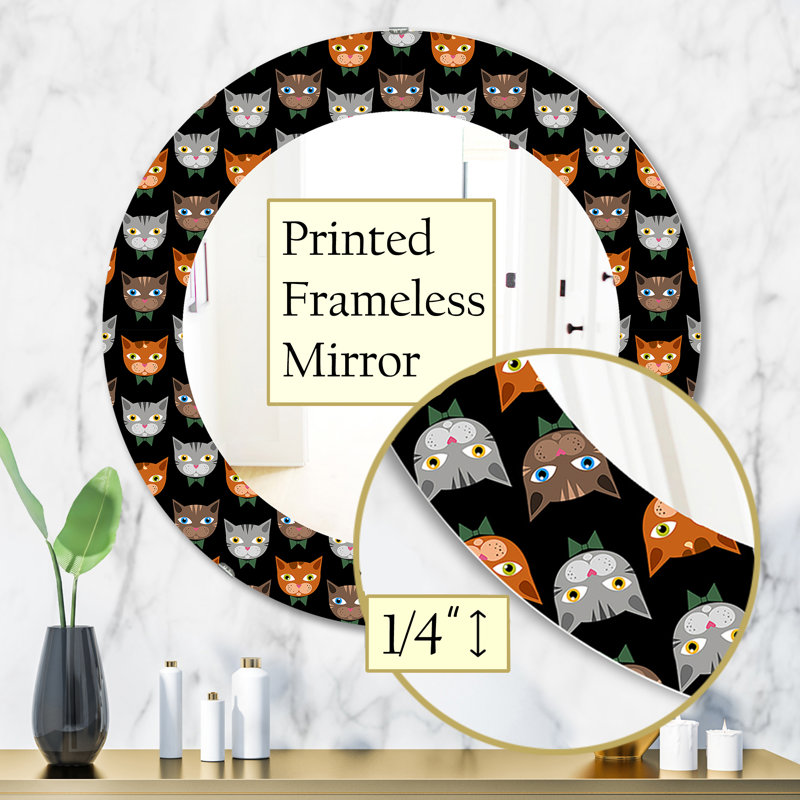 Miroir d'appoint mural Cute Cats, H 31,5 po x l po