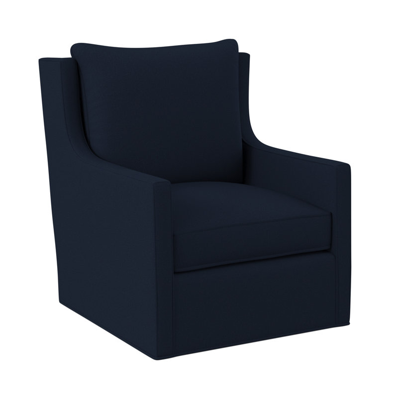 Chaise pivotante Callum - Du plancher au sol, Mélange de polyester ébène Margaret