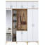 Meuble de couloir moderne avec finition noyer et blanc 70,9 po x 94,5 po x 14,8 po | Panneau de particules 100% mélamine de qualité E1, épaisseur: 0,7 pouce | Solution de rangement élégante pour le vestibule, design durable et élégant