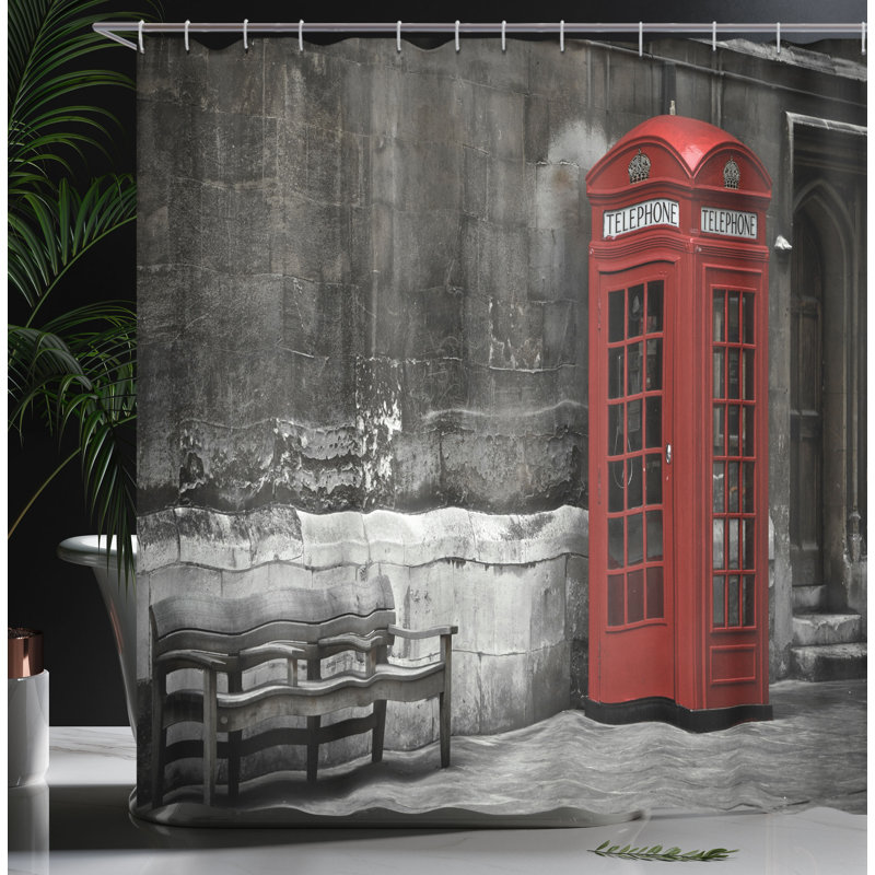 Ensemble de rideau de douche de londres + crochets, H 75 po x l 69 po