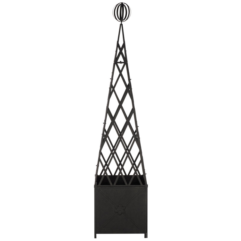 Caledonia Trellis Planter, Black