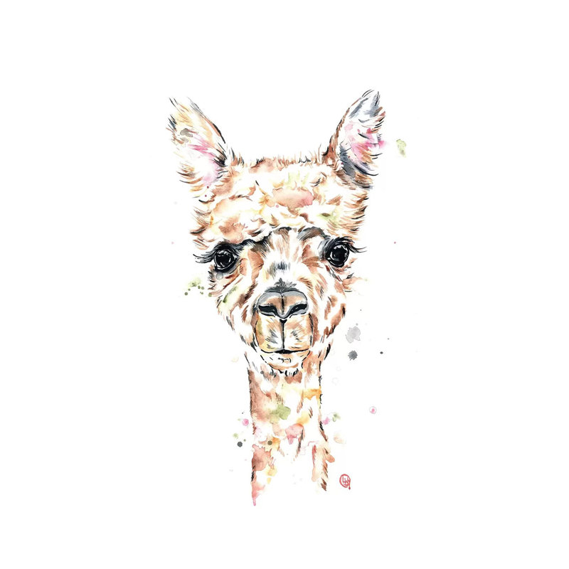 Llama Llama 1 Piece Wrapped Canvas Painting, 20.32 cm H x 30.48 cm W