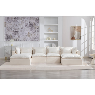 Canapé modulaire surdimensionné en tissu Waffle