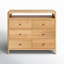 Rangement double 6 tiroirs de style Mid-Century l 44,9 po Kaela avec finition en chêne naturel chaleureux et quincaillerie en métal élégant-687641060
