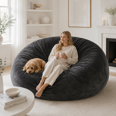5-foot memory foam bean bag chair, bean bag sofa, memory foam bean bag large sofa, with soft microfiber cover, comfortable sofa, suitable for living room, bedroom, dormitory