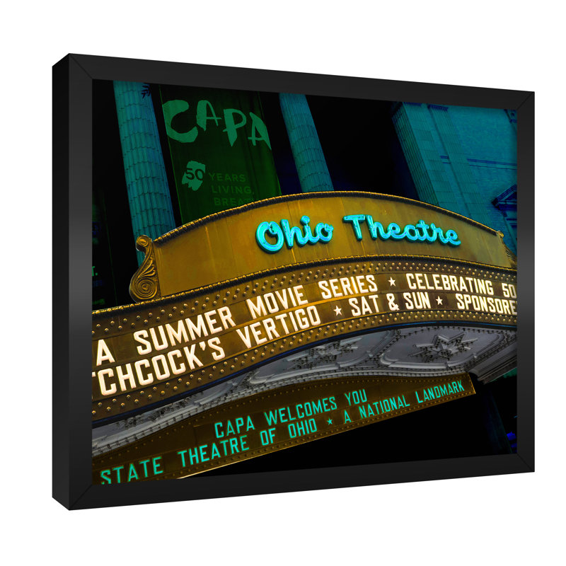 Ohio Theatre, Columbus Ohio - reproduction de photo sur toile tendue, Toile encadrée noire, H 16 po x l 20 po x P 0,75 po