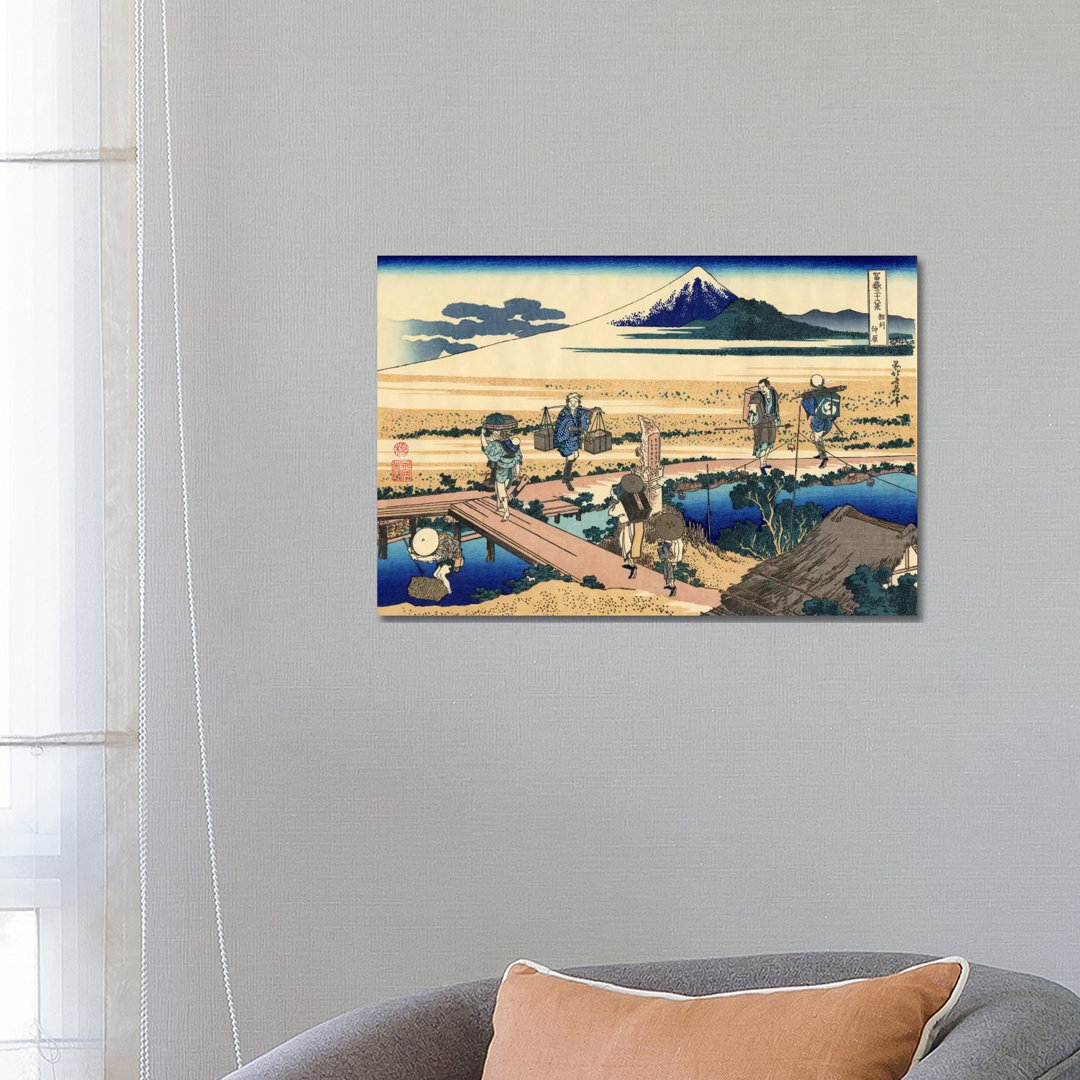 Nakahara In The Sagami Province by Katsushika Hokusai - Wrapped Canvas Painting