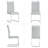 Crystalynn Modern 63-Inch Rectangular Glass Top Dining Table Set-516533353-473354316