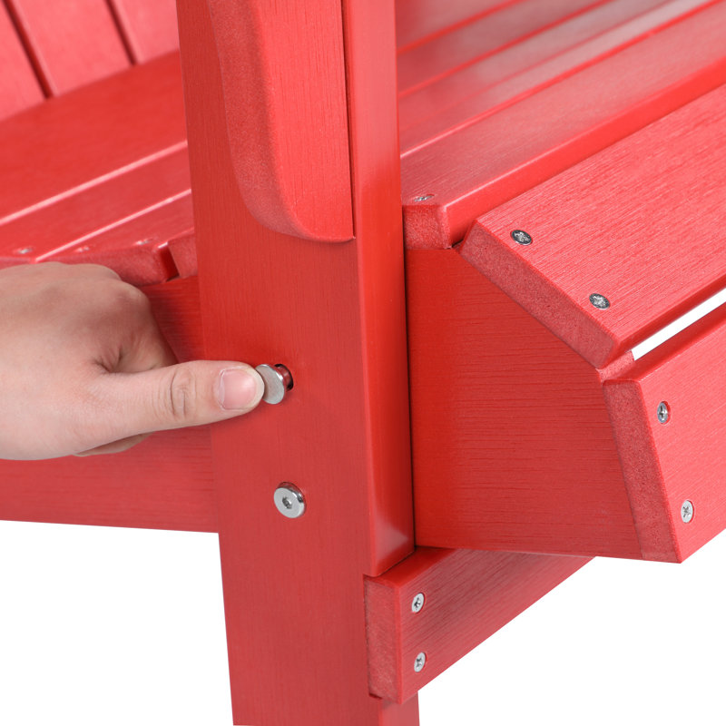 Henninger Foldable Outdoor Adirondack Set, Red