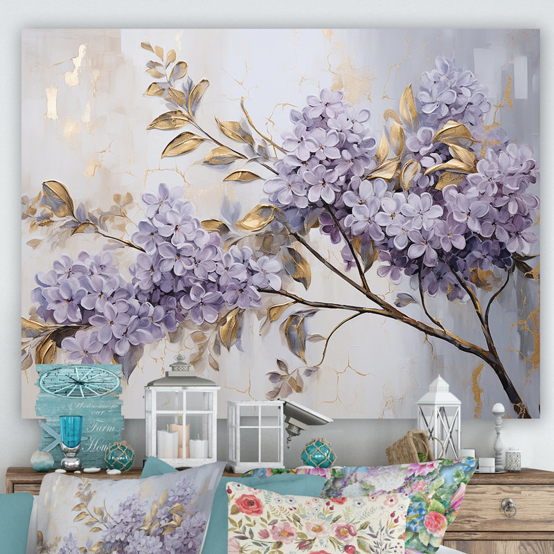 Pastel Lilac Dreams I - lilas, art mural sur toile, H 12 po x l 20 po x P 1 po, Toile tendue