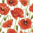 Spandrel Seamless Background: Poppy by Denis13 - Wrapped Canvas Print-1032360653