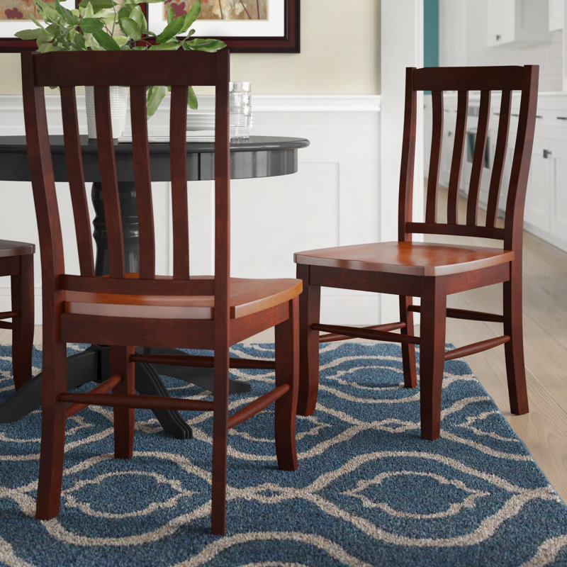 Ellzey 18'' H Solid Wood Side Chair, Chestnut/Espresso