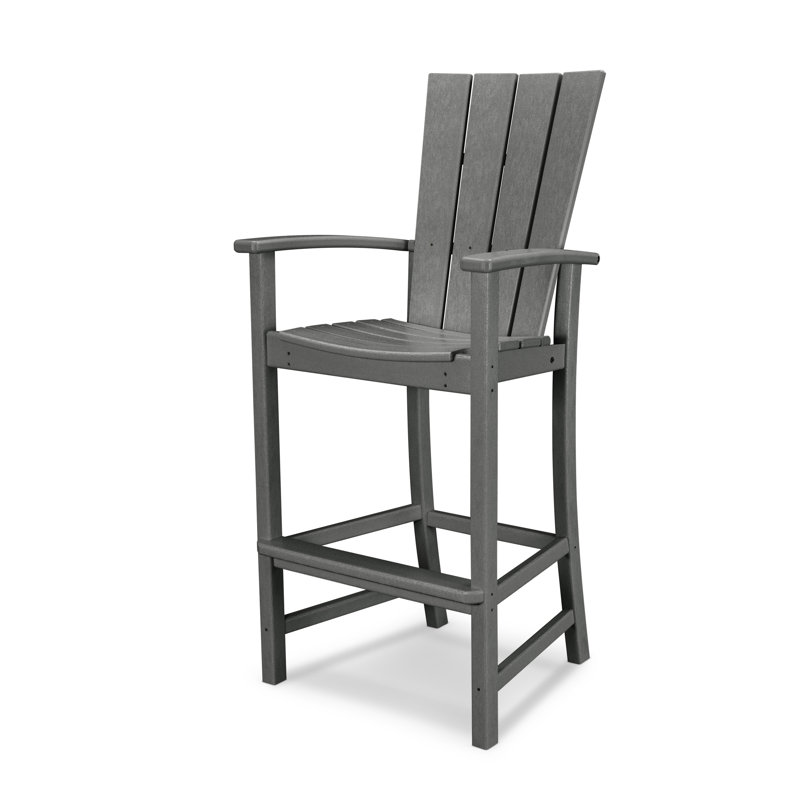 POLYWOOD Quattro Adirondack Bar Chair, Slate Gray