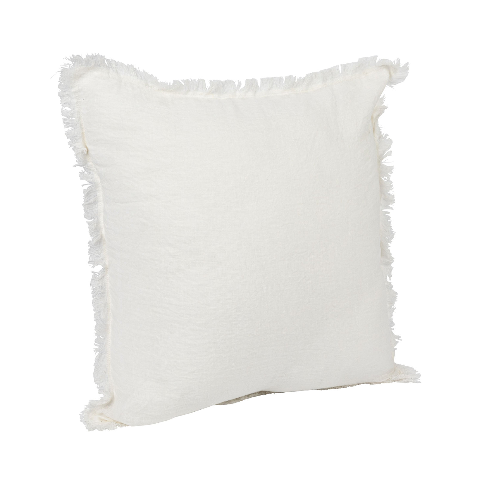 Julianne Linen Throw Square Pillow Cover & Insert, Ivory
